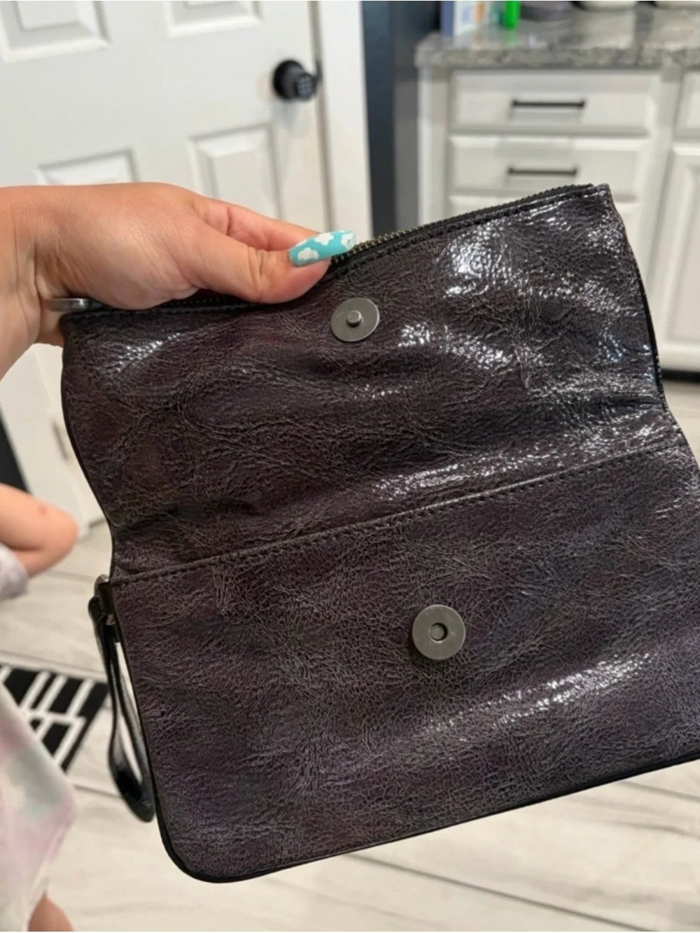 Vera Bradley Simply Vera Dark Plum Textured Clutch